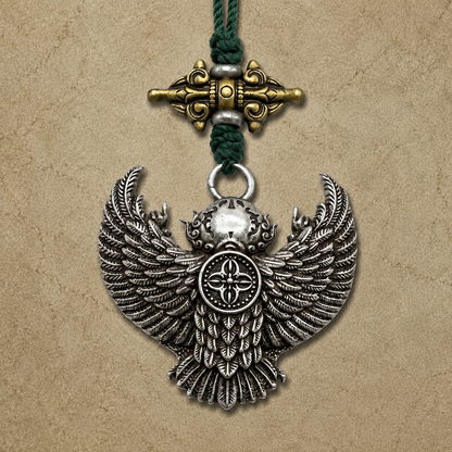 Tibetan Iron Garuda Pendant | Vintage Buddhist Amulet Roc
