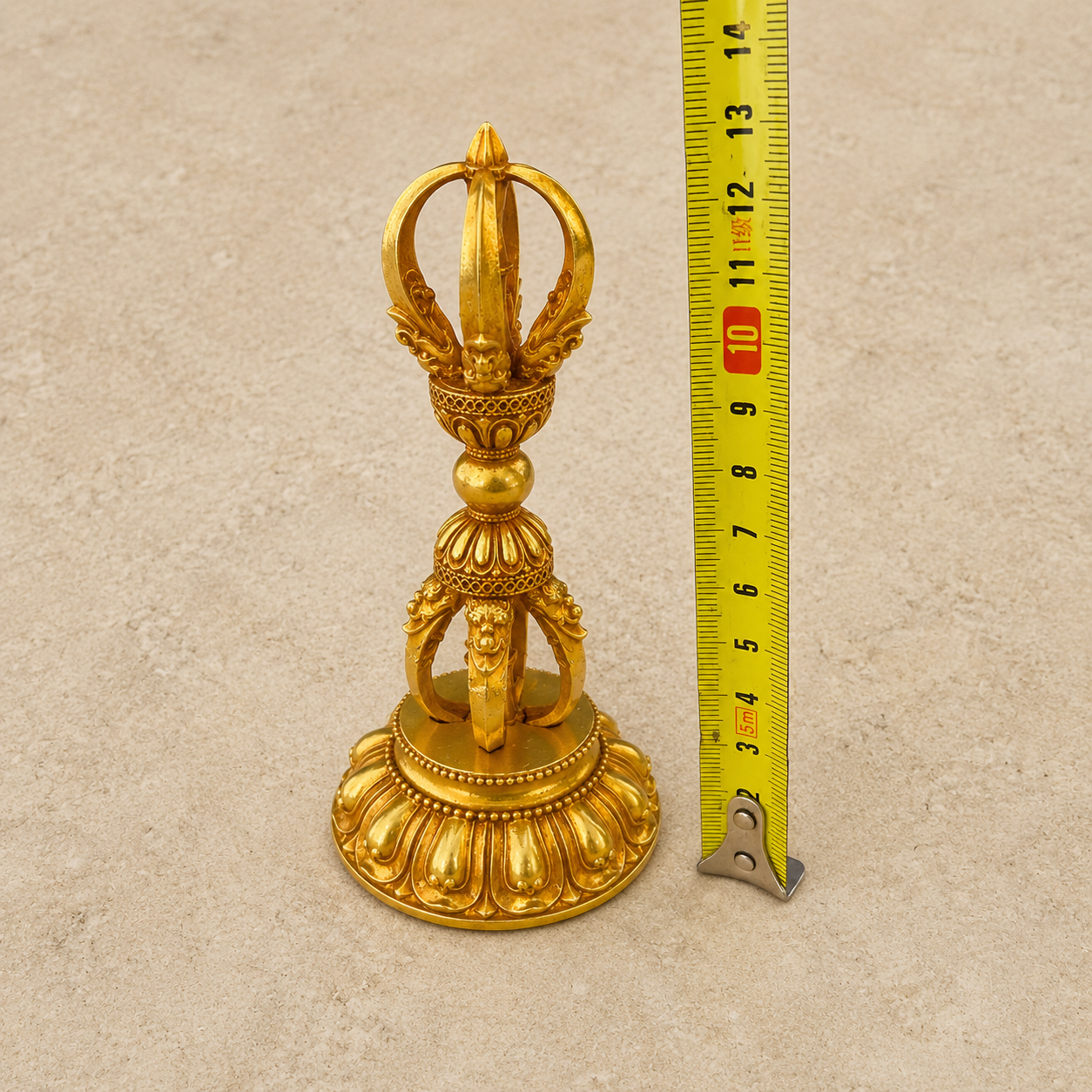 Gilt Copper Vajra Statue | Tibetan Buddhist Altar Dorje