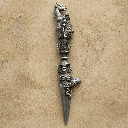 Tibetan White Copper Hayagriva Pendant | Buddha Amulet