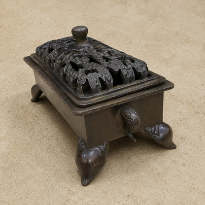 Handcrafted Tibetan Elephant Leg Horizontal Incense Burner