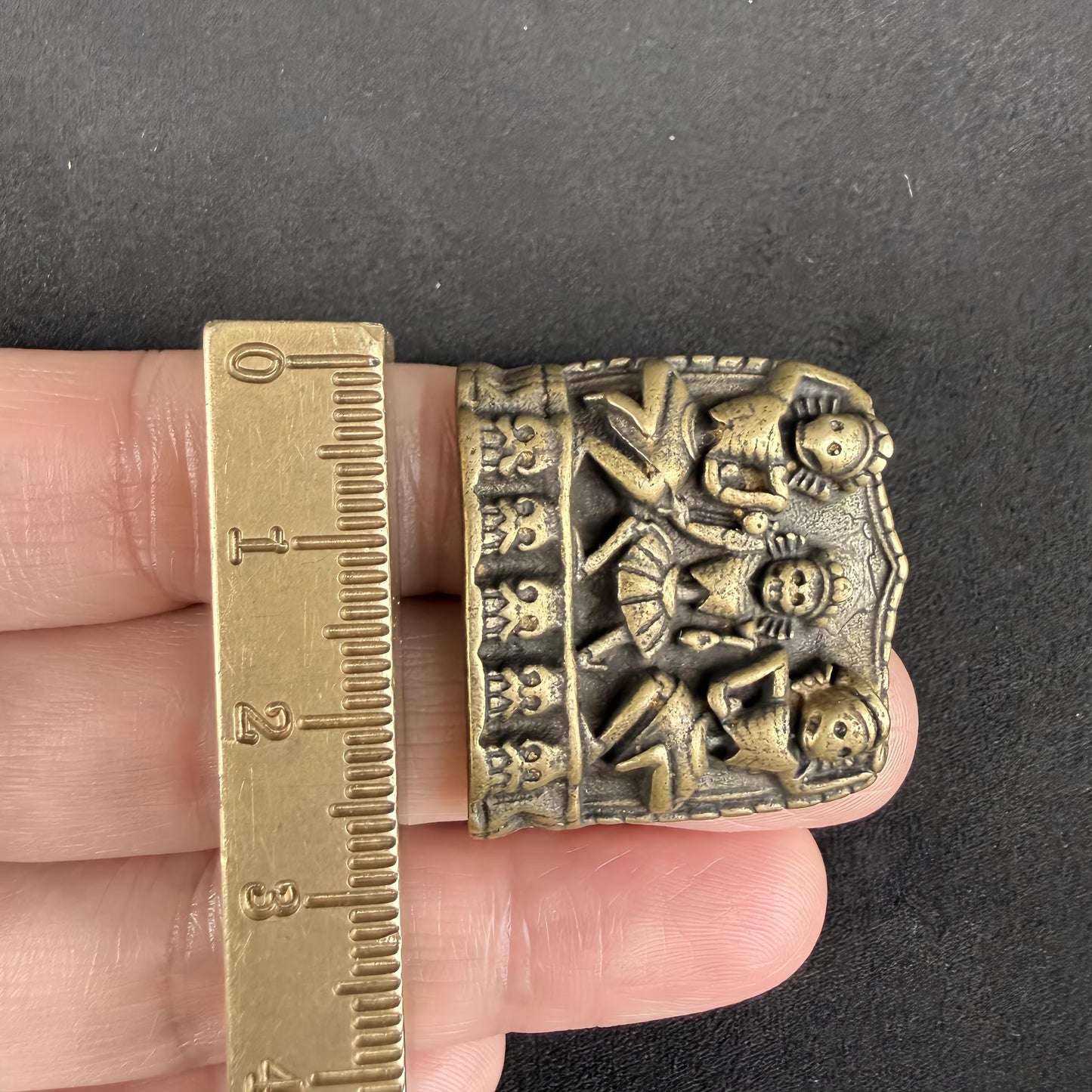 Amuleto de esqueleto tibetano, amuleto Citipati de latón macizo, colgante Memento Mori, arte budista