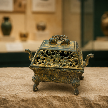 Elephant 4-Legged Censer | Tibetan Altar Brass Burner