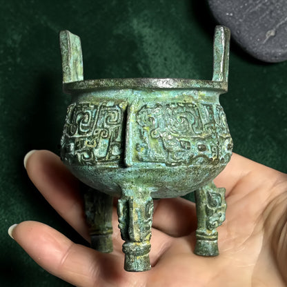Tibetan Bronze Taotie Incense Burner reference image 4