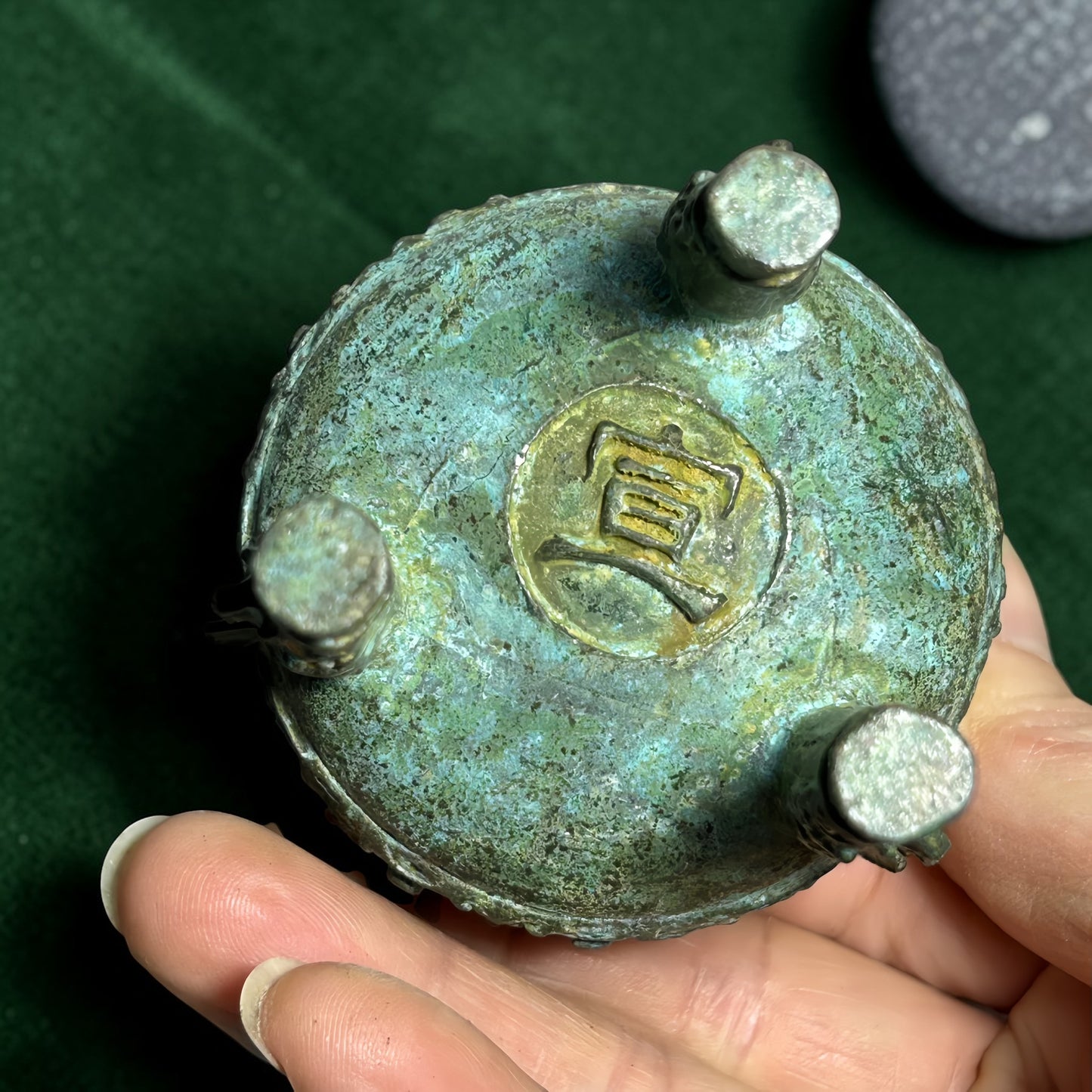 Tibetan Bronze Taotie Incense Burner reference image 3