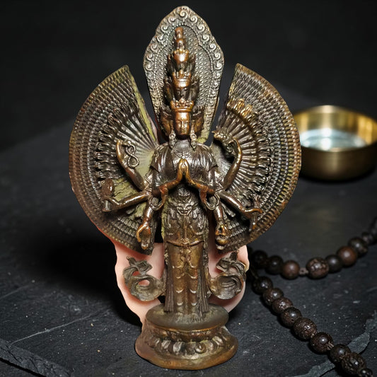Guanyin Buddha Figure, Altar Shelf Decor