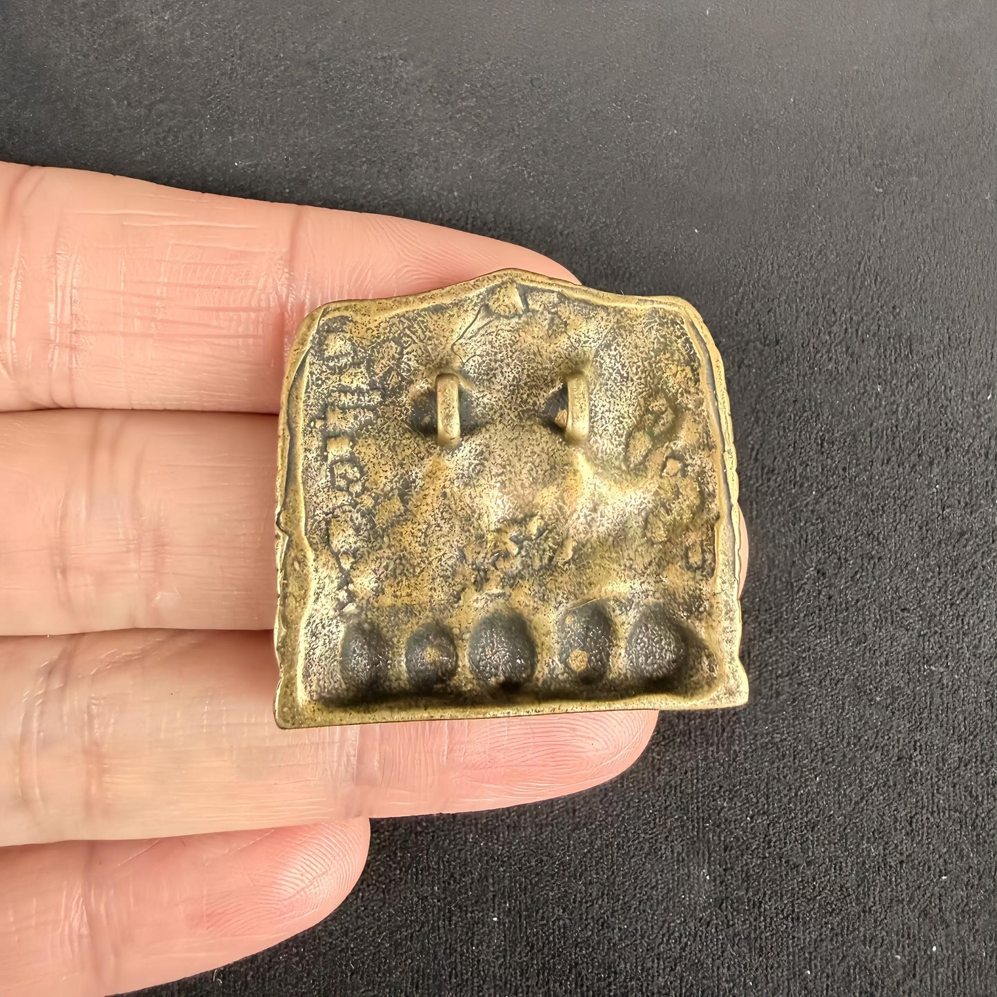 Amuleto de esqueleto tibetano, amuleto Citipati de latón macizo, colgante Memento Mori, arte budista