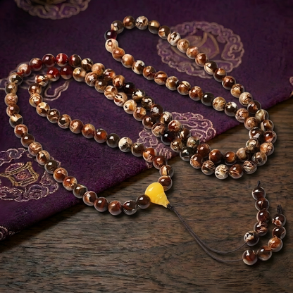 Natural Amber Mala Necklace Wrap Bracelet | Handmade Amber Beads