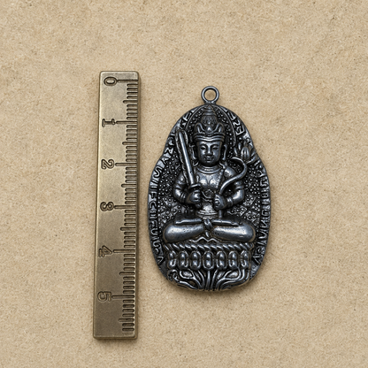 Tibetan Silver Guanyin Pendant | Buddha Amulet Charm