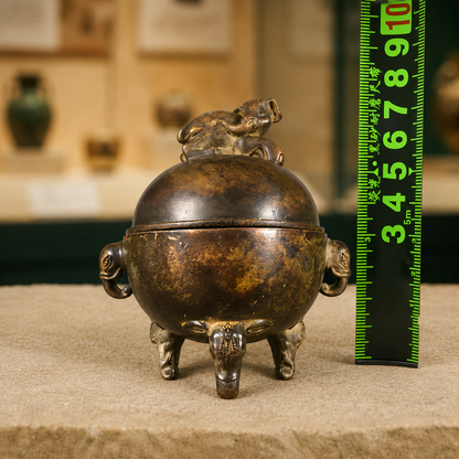 Elephant Tripod Censer | Tibetan Altar Copper Burner