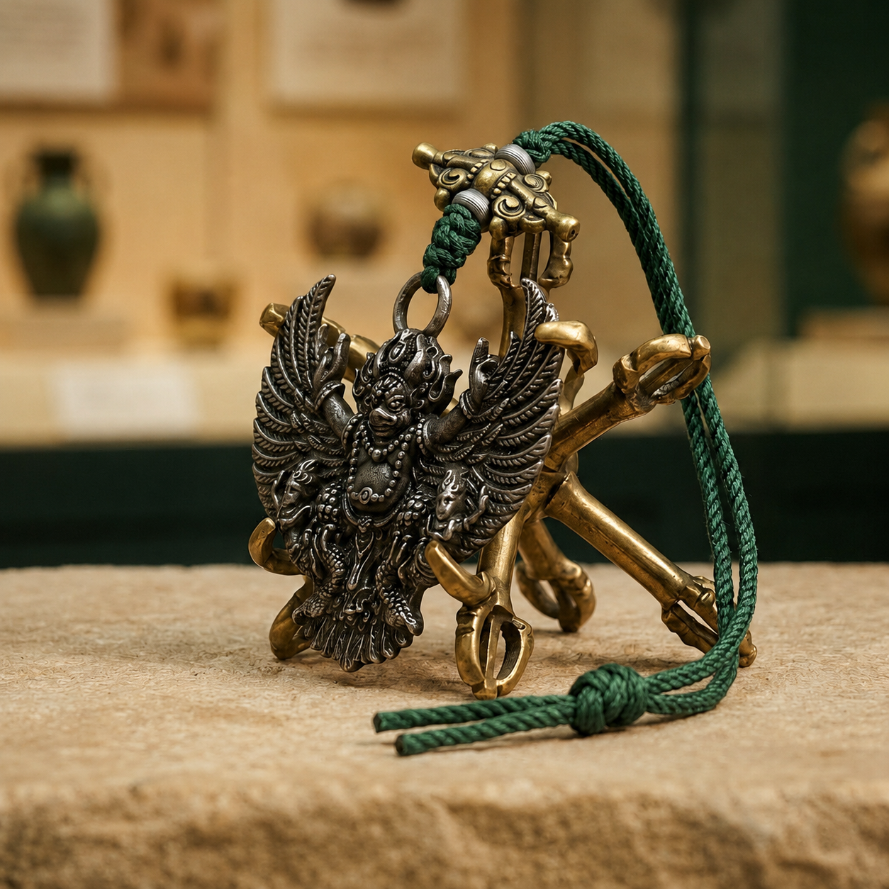 Tibetan Iron Garuda Pendant | Vintage Buddhist Amulet Roc