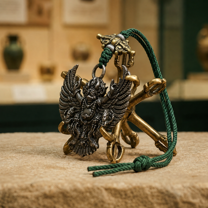 Tibetan Iron Garuda Pendant | Vintage Buddhist Amulet Roc