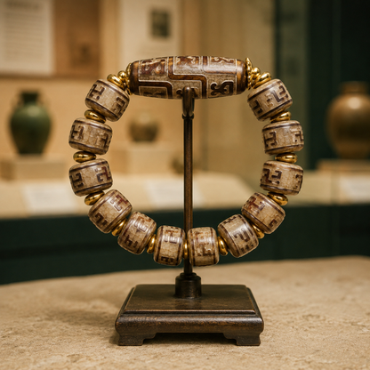Tibetan Agate Jambhala Bracelet | Bagua Wealth Amulet