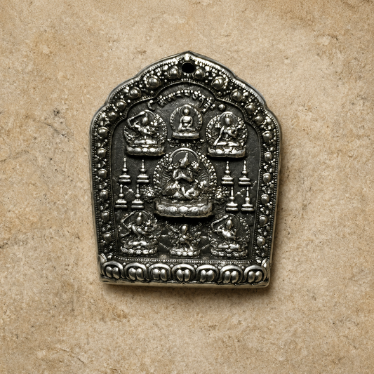White Copper Manjushri | Tibetan Buddhist Pendant