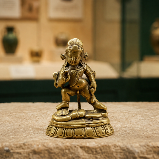 Brass Jambhala Statue | Tibetan Wealth Altar Buddha