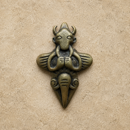 Copper Bull Vajra Pendant | Tibetan Yamantaka Amulet