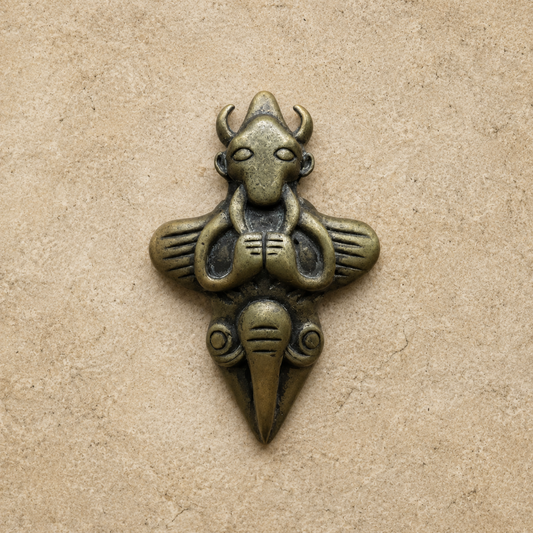 Copper Bull Vajra Pendant | Tibetan Yamantaka Amulet