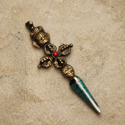 Copper Vajra Phurba Bell Set | Tibetan Altar Bundle