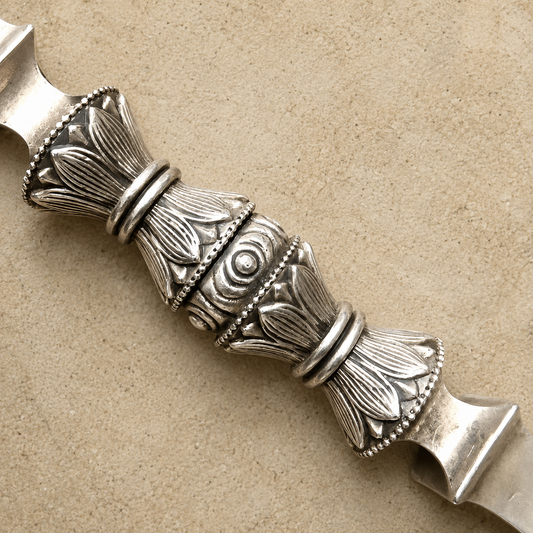 White Copper Vajra Dorje Pestle | Tibetan Altar Tool