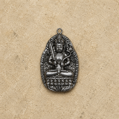Tibetan Silver Guanyin Pendant | Buddha Amulet Charm