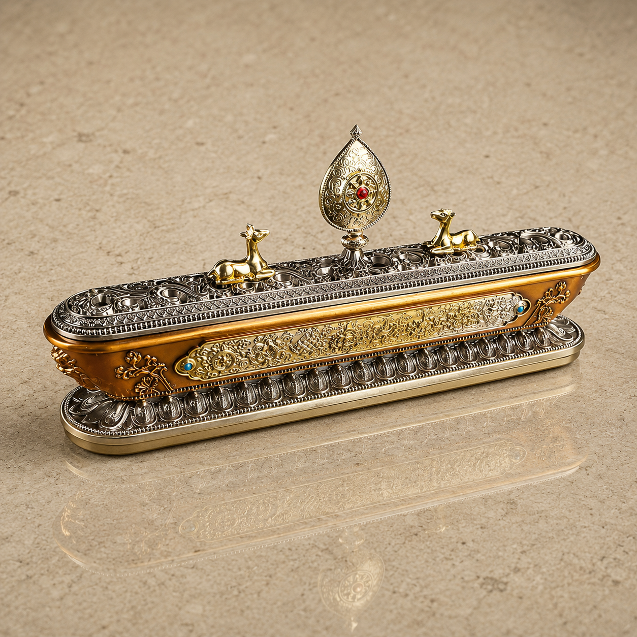 Double Deer Horizontal Incense Burner