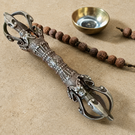 Tibetan Iron Five Prong Vajra Dorje Buddhist Ritual Tool