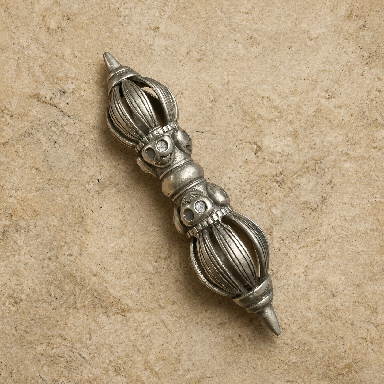 Tibetan Vajra, White Copper Ritual Tool