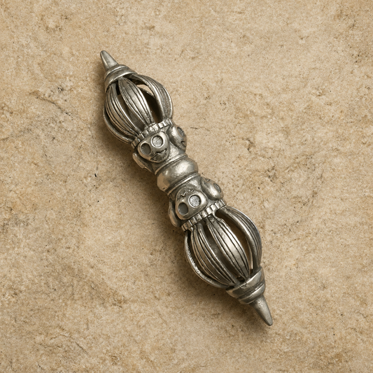Tibetan Vajra, White Copper Ritual Tool