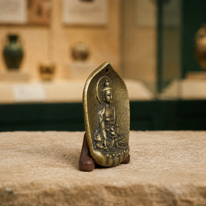 Brass Shakyamuni Buddha Pendant | Tibetan Altar Amulet