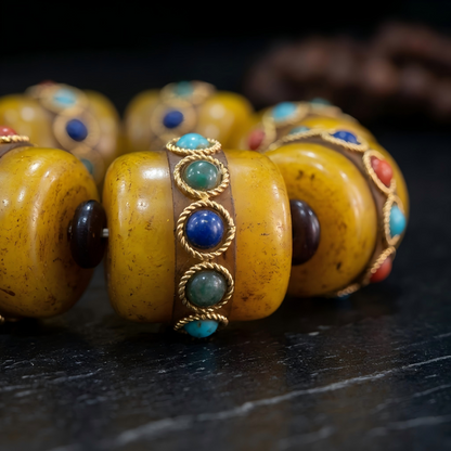 Handmade Amber Beads Bracelet｜Tibetan Buddhist Jewelry