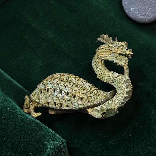 Closer view of Tibetan Copper Dragon Incense Burner