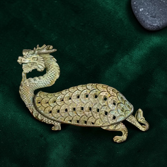 Main view of Tibetan Copper Dragon Incense Burner