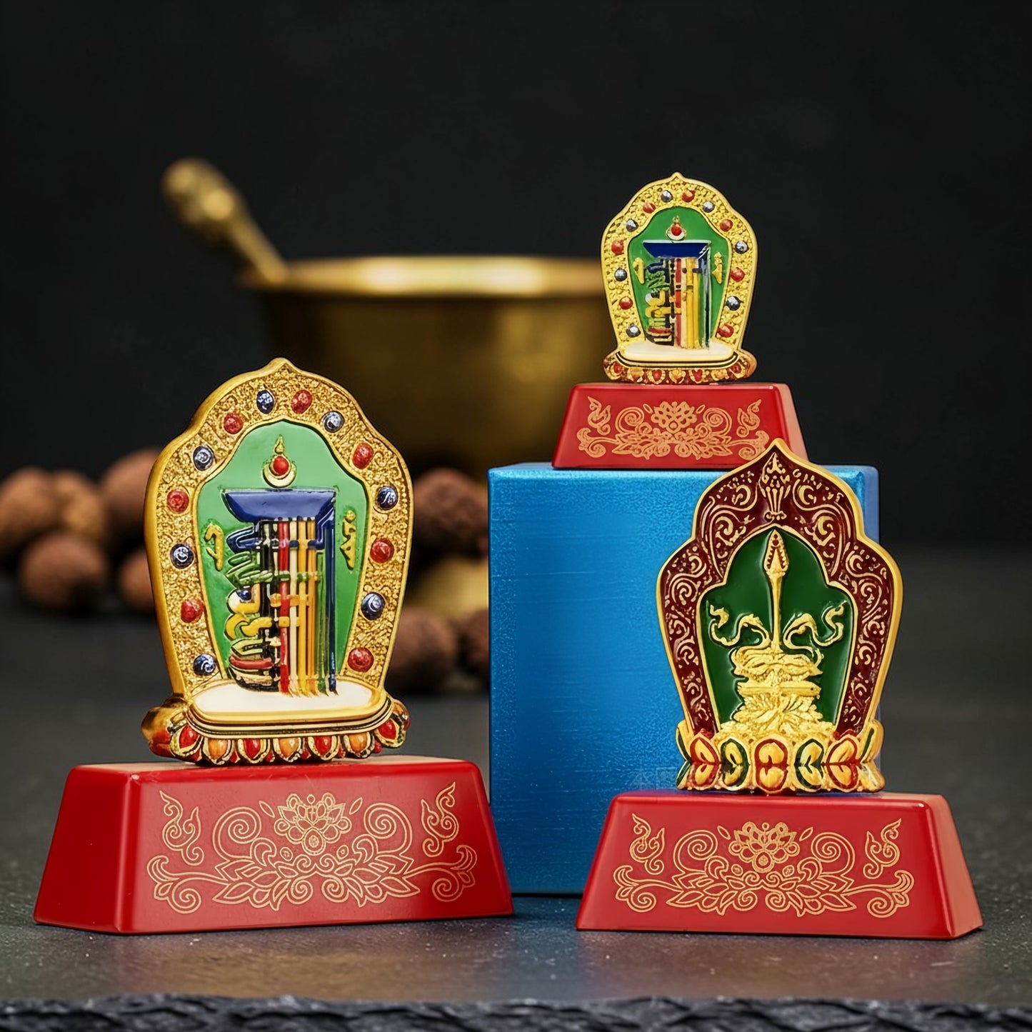Manjushri Buddha Figure, Altar Shelf Decor size reference