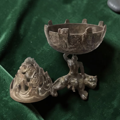Tripod Incense Burner, Alloy Altar Censer size reference