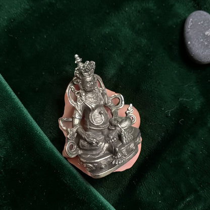 Angled detail of Small Jambhala Buddha Statue, Shrine Decor