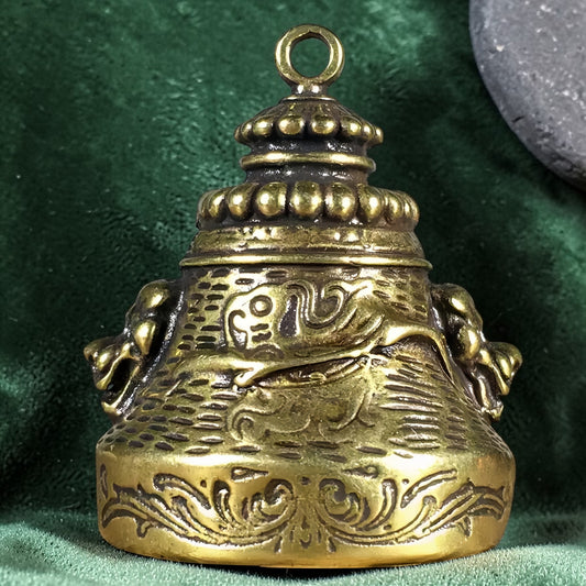 Primary product image of Tibetan Copper Stupa Bell - Collector Bell Raised Relief