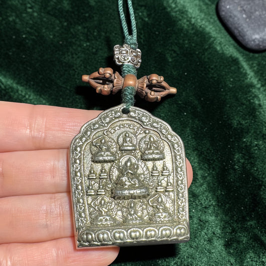 Primary product image of Manjushri Pendant, White Copper Amulet Charm