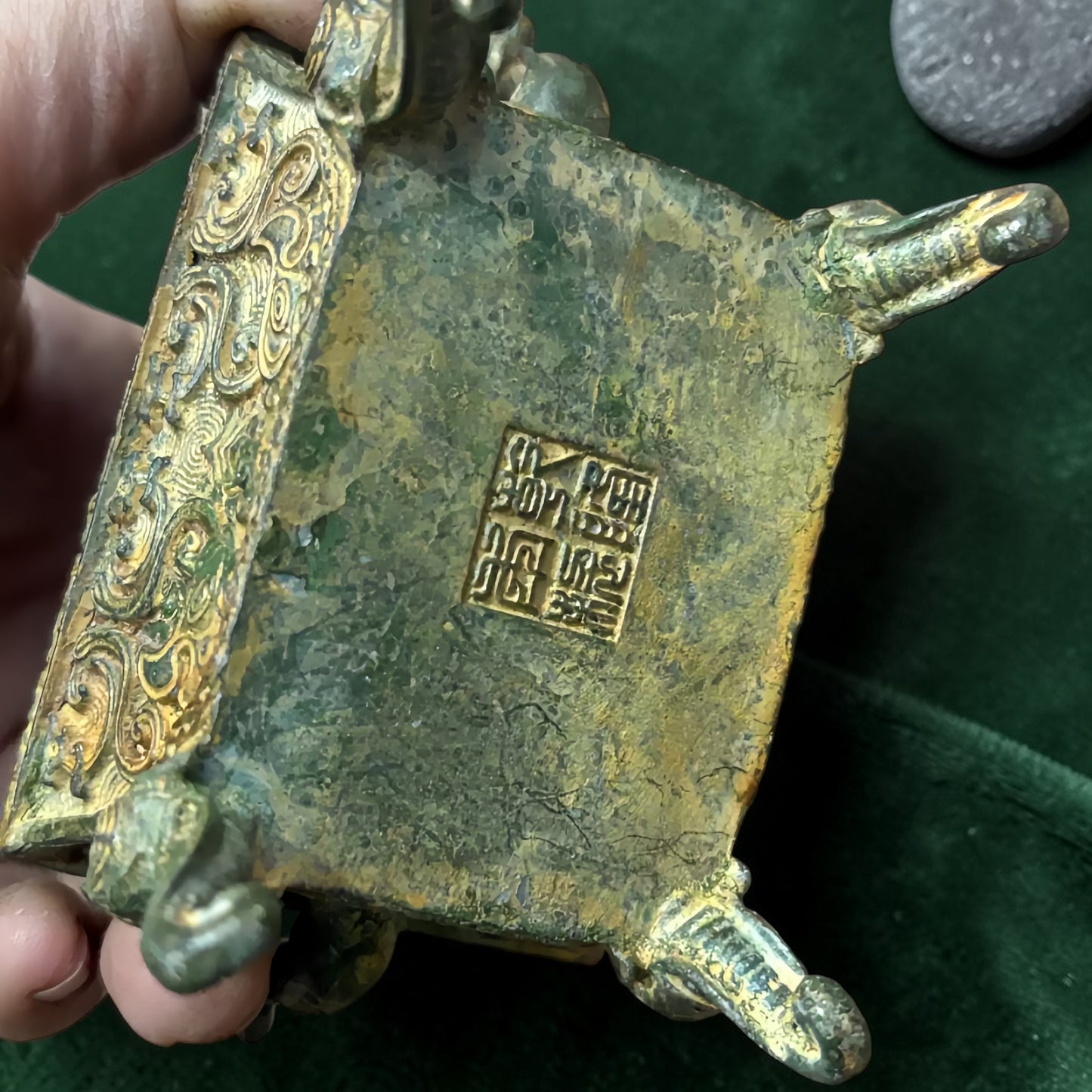 Tibetan Brass Elephant Incense Burner size reference