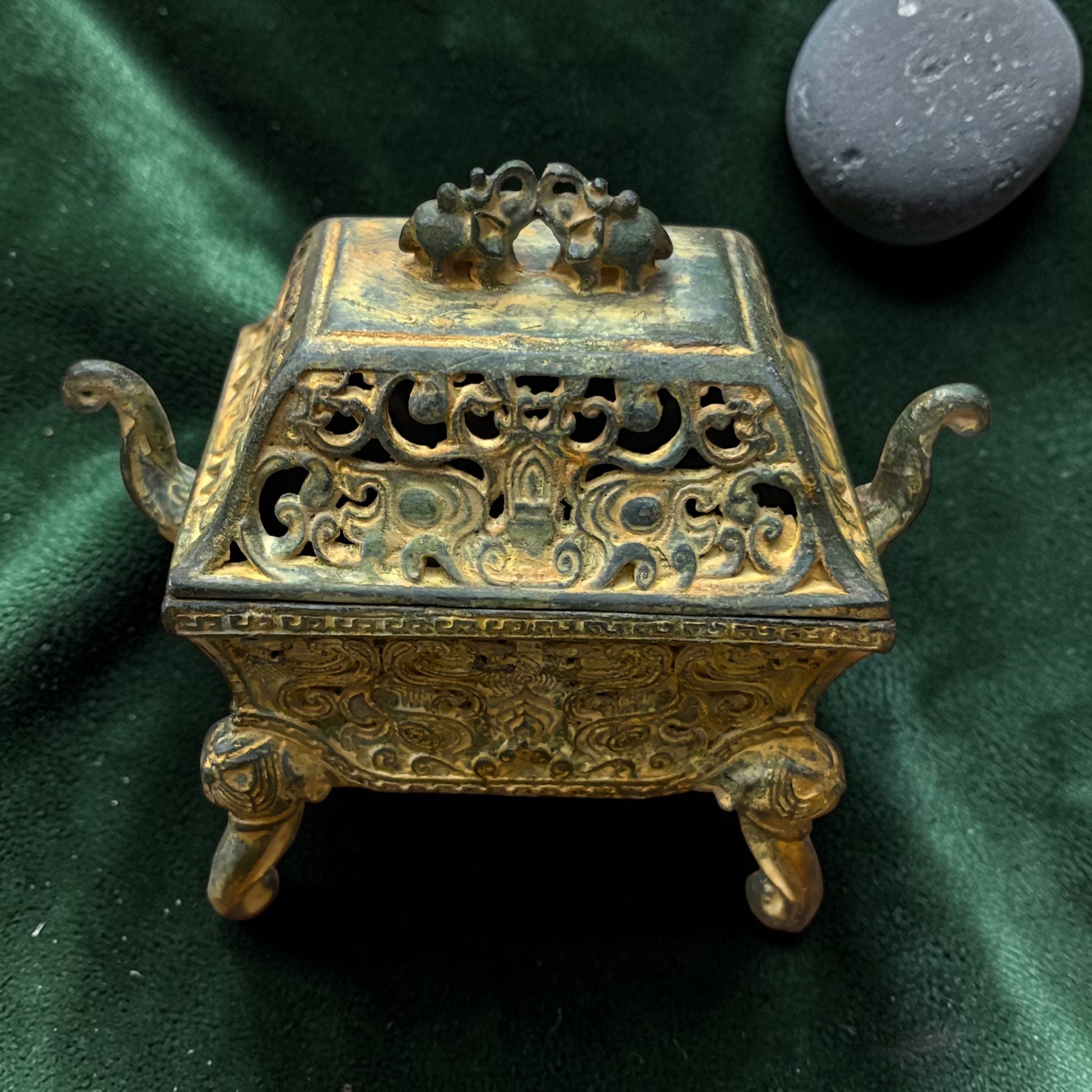 Tibetan Brass Elephant Incense Burner