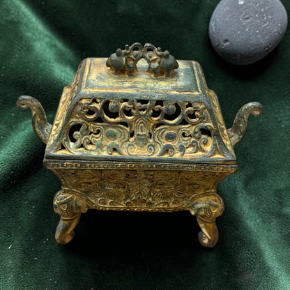 Tibetan Brass Elephant Incense Burner