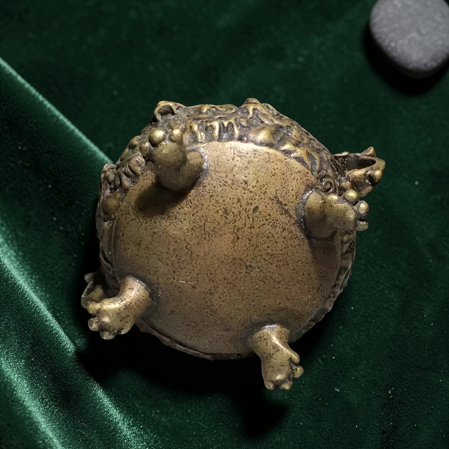 Tibetan Copper Dragon Incense Burner - Raised Relief reference image 4