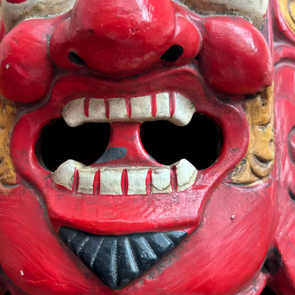 Hand-Painted Buddhist Mask, Brass Wall Accent weight reference